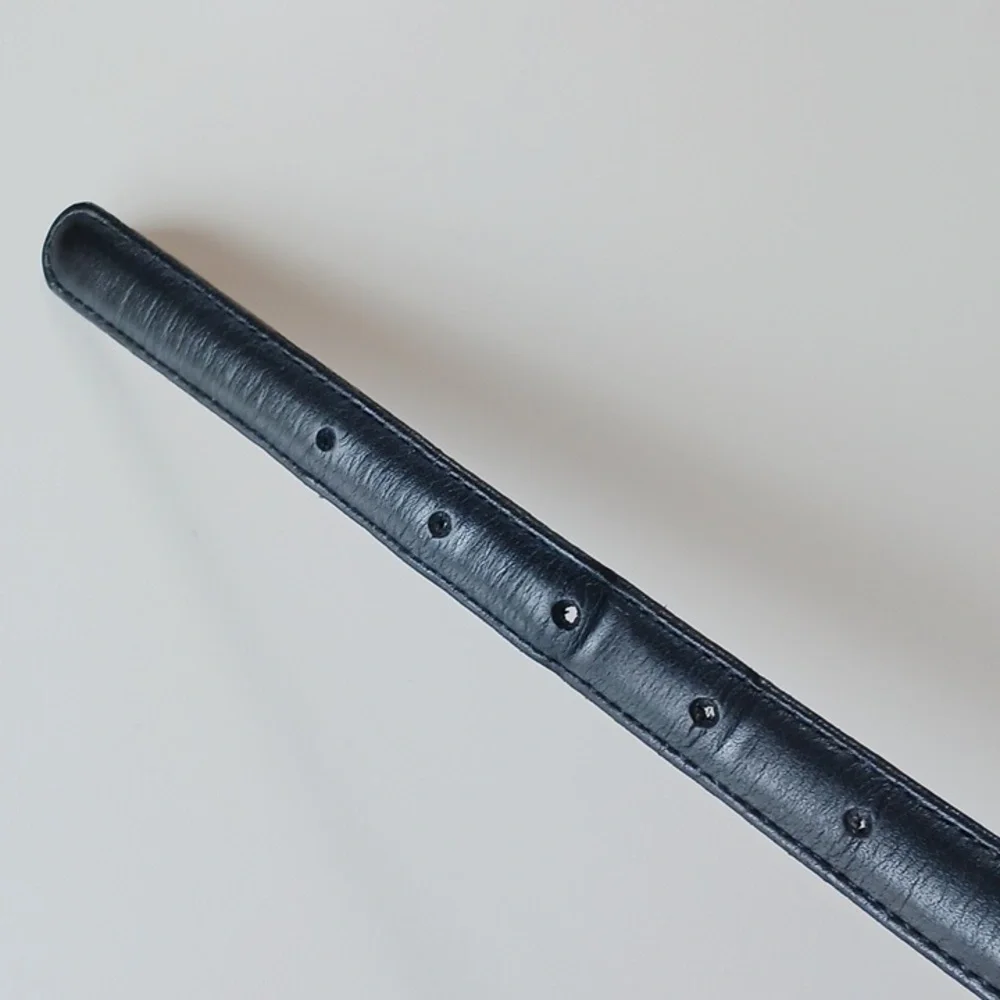 Coach Black and Tan Leather Belt with Gold Buckle - Picture 9 of 12